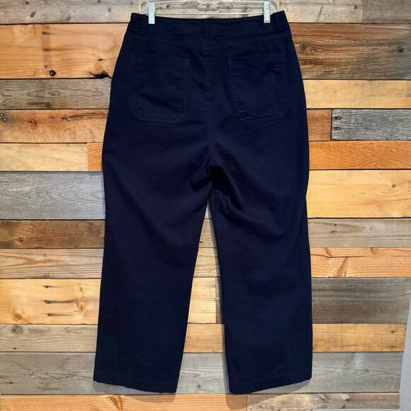 GAP Mid-Rise Loose Straight Leg Khakis In Navy Uniform Size 10 Preppy Office - Picture 13 of 16